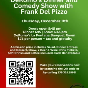 Dinner and Comedy Show with Frank Del Pizzo 12/11/2025