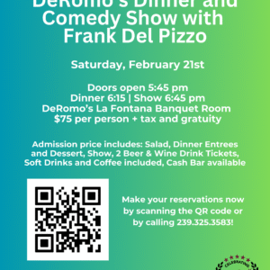 Dinner and Comedy Show with Frank Del Pizzo 2/21/2026