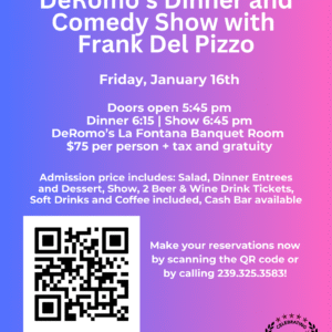 Dinner and Comedy Show with Frank Del Pizzo 1/16/2026