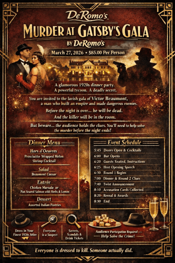 Murder at Gatsby's Gala by DeRomo's 3/27/2026