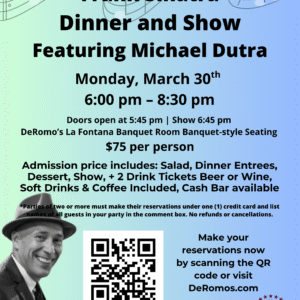Frank Sinatra Dinner and Show 3/30/26