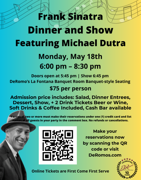 Frank Sinatra Dinner and Show 5/18/26