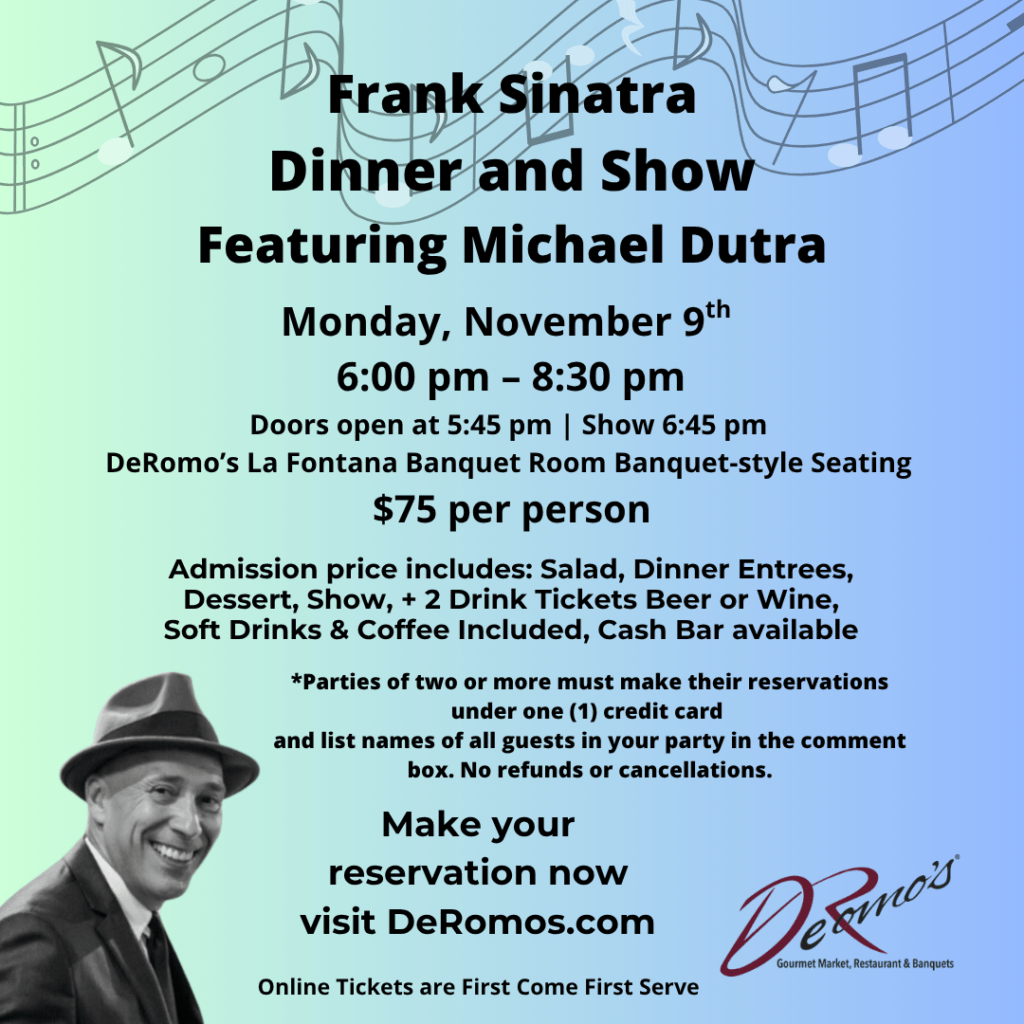 Frank Sinatra Dinner and Show 11/9/26